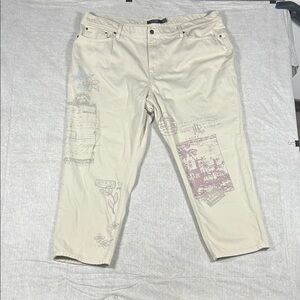 Ralph‎ Lauren Women's Beige Denim Capris Size 20W